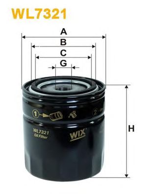 WIX FILTERS wl7321 -  Фильтр масляный двигателя